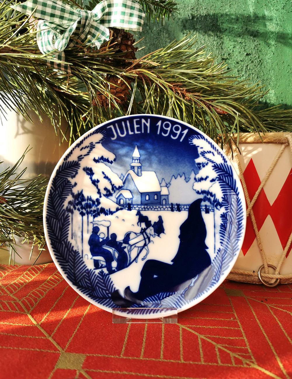 1991 Porsgrund Christmas plate, Christmas 1991